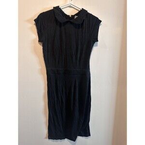 Bella Bird Collared Black Dress S